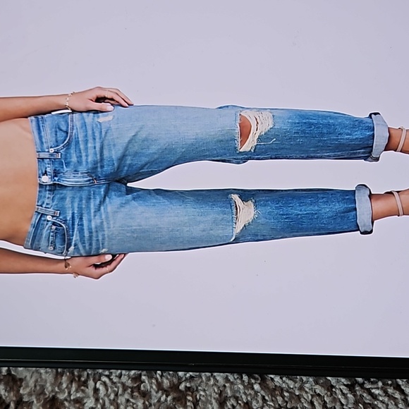 Rag & bone boyfriend jeans moss with holes-25 - Picture 9 of 9